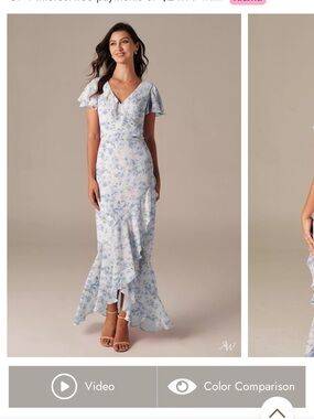 AW Bridal Celia dress - azure purple print